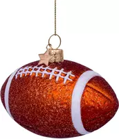 Vondels glazen kerstbal american football 6.5cm bruin  - afbeelding 2