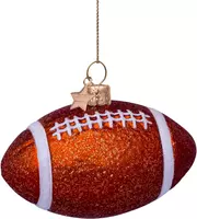 Vondels glazen kerstbal american football 6.5cm bruin  - afbeelding 1