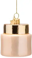 Vondels glazen kerstbal anti-aging crème 'wrinkle remover' 6.5cm roze - afbeelding 3