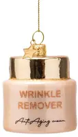 Vondels glazen kerstbal anti-aging crème 'wrinkle remover' 6.5cm roze - afbeelding 1