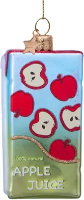 Vondels glazen kerstbal appelsap 9cm multi - afbeelding 1