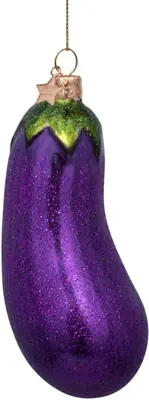 Vondels glazen kerstbal aubergine 13cm paars - afbeelding 3
