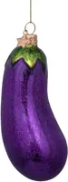 Vondels glazen kerstbal aubergine 13cm paars - afbeelding 3