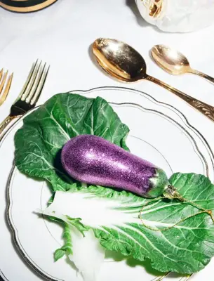 Vondels glazen kerstbal aubergine 13cm paars - afbeelding 5
