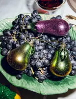 Vondels glazen kerstbal aubergine 13cm paars - afbeelding 4