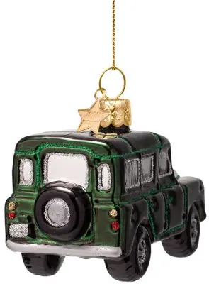 Vondels glazen kerstbal auto suv 6cm groen - afbeelding 3