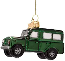 Vondels glazen kerstbal auto suv 6cm groen - afbeelding 1