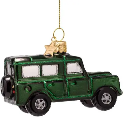 Vondels glazen kerstbal auto suv 6cm groen - afbeelding 2