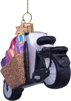 Vondels glazen kerstbal bakfiets met cadeautjes 11cm multi - afbeelding 2