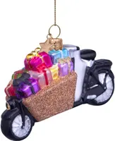 Vondels glazen kerstbal bakfiets met cadeautjes 11cm multi - afbeelding 5