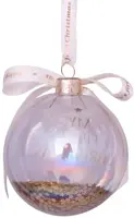 Vondels glazen kerstbal bal 'my first christmas' 9cm transparant, goud - afbeelding 6
