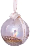Vondels glazen kerstbal bal 'my first christmas' 9cm transparant, goud - afbeelding 5