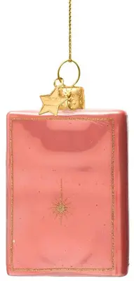 Vondels glazen kerstbal beauty bijbel 8cm oranje - afbeelding 2