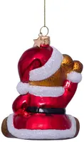 Vondels glazen kerstbal beer in kerstpak 9.5cm multi  - afbeelding 3