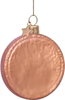 Vondels glazen kerstbal beschuit met muisjes 8.5cm roze, wit - afbeelding 4