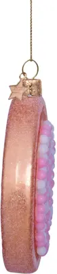 Vondels glazen kerstbal beschuit met muisjes 8.5cm roze, wit - afbeelding 5