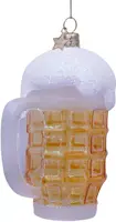 Vondels glazen kerstbal bier 11cm geel - afbeelding 2