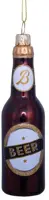 Vondels glazen kerstbal bierflesje 12.5cm bruin - afbeelding 1