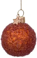 Vondels glazen kerstbal bitterbal 6cm bruin  - afbeelding 1