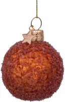 Vondels glazen kerstbal bitterbal 6cm bruin - afbeelding 2