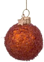 Vondels glazen kerstbal bitterbal 6cm bruin  - afbeelding 2