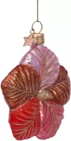 Vondels glazen kerstbal bloem 8.5cm multi - afbeelding 2