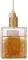 Vondels glazen kerstbal bodyolie 10cm goud, transparant - afbeelding 3