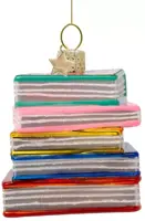Vondels glazen kerstbal boeken 7.5cm multi - afbeelding 2