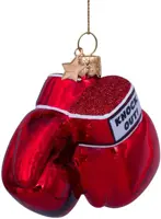 Vondels glazen kerstbal bokshandschoenen 8.5cm rood - afbeelding 4