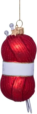 Vondels glazen kerstbal bolletje wol 11.5cm rood - afbeelding 2