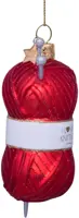 Vondels glazen kerstbal bolletje wol 11.5cm rood - afbeelding 3