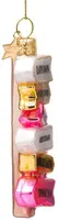 Vondels glazen kerstbal bord met plaatsnamen 12cm multi - afbeelding 2