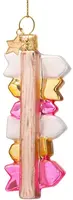Vondels glazen kerstbal bord met plaatsnamen 12cm multi - afbeelding 3