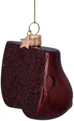 Vondels glazen kerstbal borsten 7cm bruin - afbeelding 3