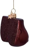 Vondels glazen kerstbal borsten 7cm bruin - afbeelding 3