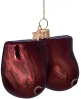 Vondels glazen kerstbal borsten 7cm bruin - afbeelding 4