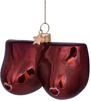 Vondels glazen kerstbal borsten 7cm bruin - afbeelding 2