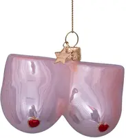Vondels glazen kerstbal borsten 7cm roze - afbeelding 1