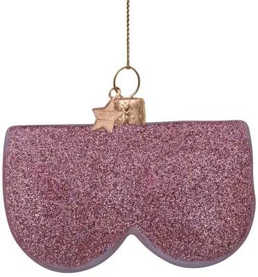 Vondels glazen kerstbal borsten 7cm roze - afbeelding 3
