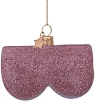 Vondels glazen kerstbal borsten 7cm roze - afbeelding 3