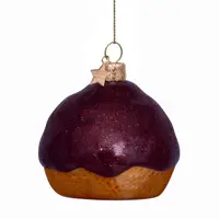 Vondels glazen kerstbal bossche bol 6cm bruin - afbeelding 1