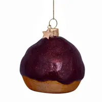 Vondels glazen kerstbal bossche bol 6cm bruin - afbeelding 2