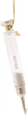 Vondels glazen kerstbal botoxspuit 9cm transparant - afbeelding 2