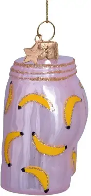 Vondels glazen kerstbal boxershort bananen 7.5cm roze - afbeelding 2