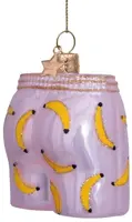 Vondels glazen kerstbal boxershort bananen 7.5cm roze - afbeelding 4