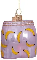 Vondels glazen kerstbal boxershort bananen 7.5cm roze - afbeelding 3