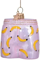 Vondels glazen kerstbal boxershort bananen 7.5cm roze - afbeelding 1