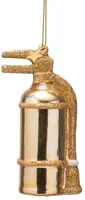 Vondels glazen kerstbal brandblusser 'in case of emergancy champagne' 9.5cm goud - afbeelding 3