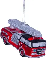 Vondels glazen kerstbal brandweerauto 6cm rood  kopen?