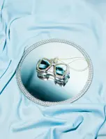 Vondels glazen kerstbal bril 8.5cm zilver - afbeelding 5